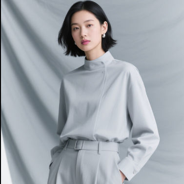 Lightweight Nylon Cotton Blend Fabric Gray Texture Shirt Fabric Breathable For Everyday Wear
