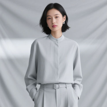Lightweight Nylon Cotton Blend Fabric Gray Texture Shirt Fabric Breathable For Everyday Wear