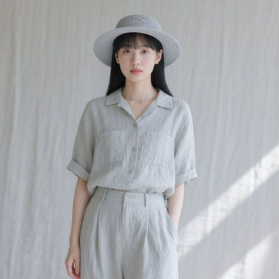 120GSM Eco Friendly Fabric 55% Ramie 45% Adhesive Sustainable Clothing Fabric 140CM Width