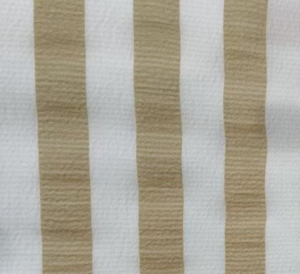 Yellow / White Woven Shirt Fabric 80GSM 100 Percent Polyester Fabric For Daily Commuting Outfit