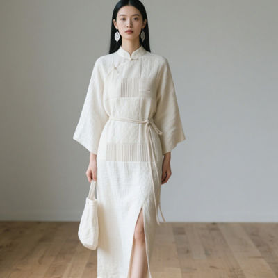 Breathable Polyester Cotton Blend Fabric 235GSM Long Skirt Fabric Environmentally Friendly