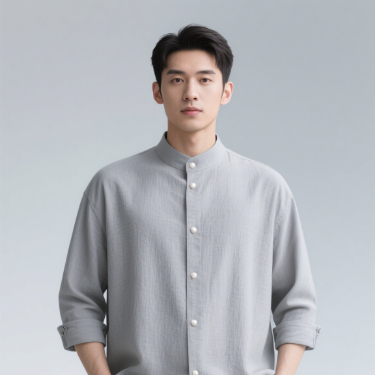 Lightweight Nylon Cotton Blend Fabric Gray Texture Shirt Fabric Breathable For Everyday Wear