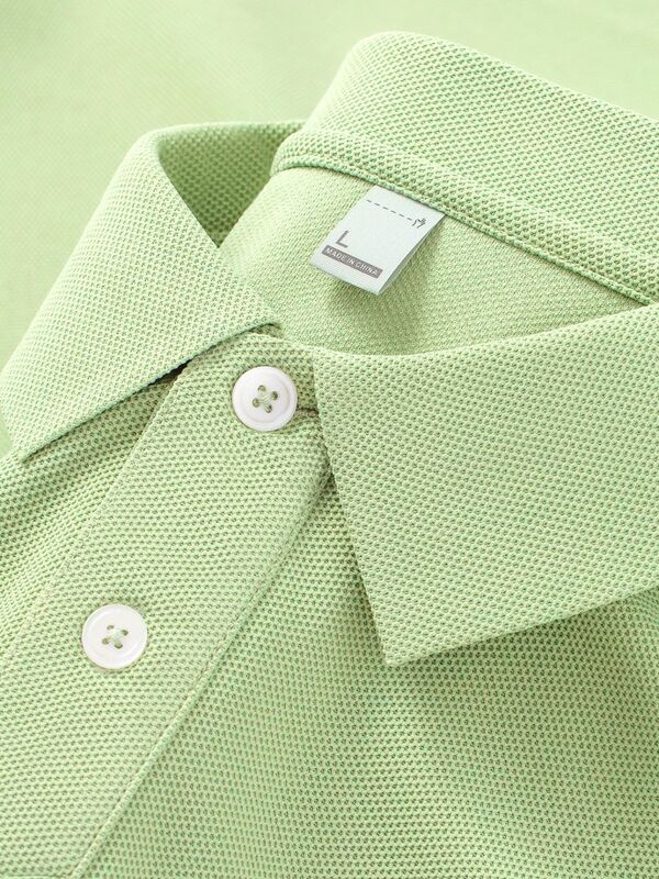 2180 Summer Hot Item 200g 100% Polyester Fiber Polo Shirt Simple Commuting T-shir