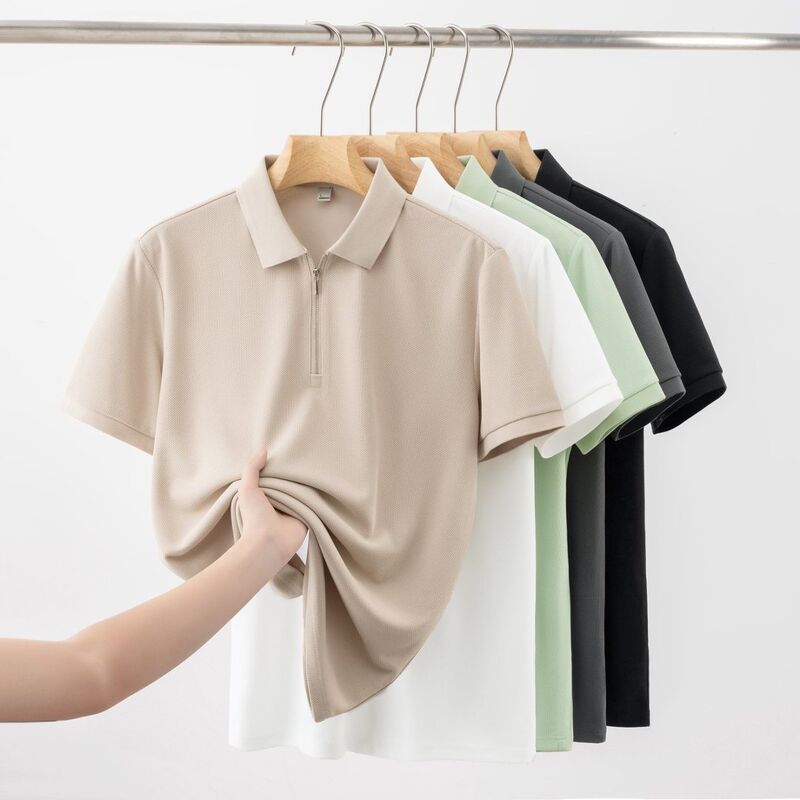 2199 Summer Hot Item 200g 100% Polyester Fiber Men's Commuting Cotton Breathable POLO Shirt