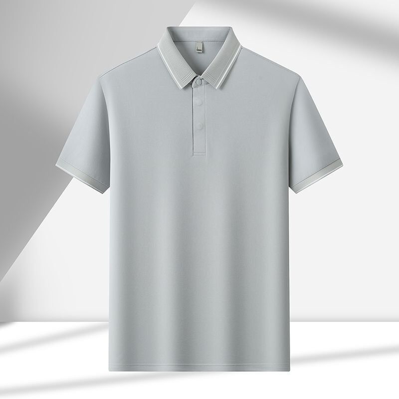 2838 Summer new 170g 75.4% polyester fiber 19.4% cotton 1.8% acetate fiber 1.2% linen 1.1% mulberry silk 1.1% copper ammonia fiber cool polo shirt business T-shirt