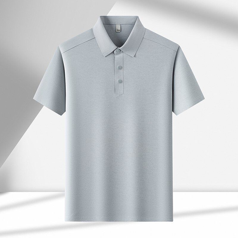 2966 Summer new 175g 100% polyester fiber men's polo shirt business plain T-shirt