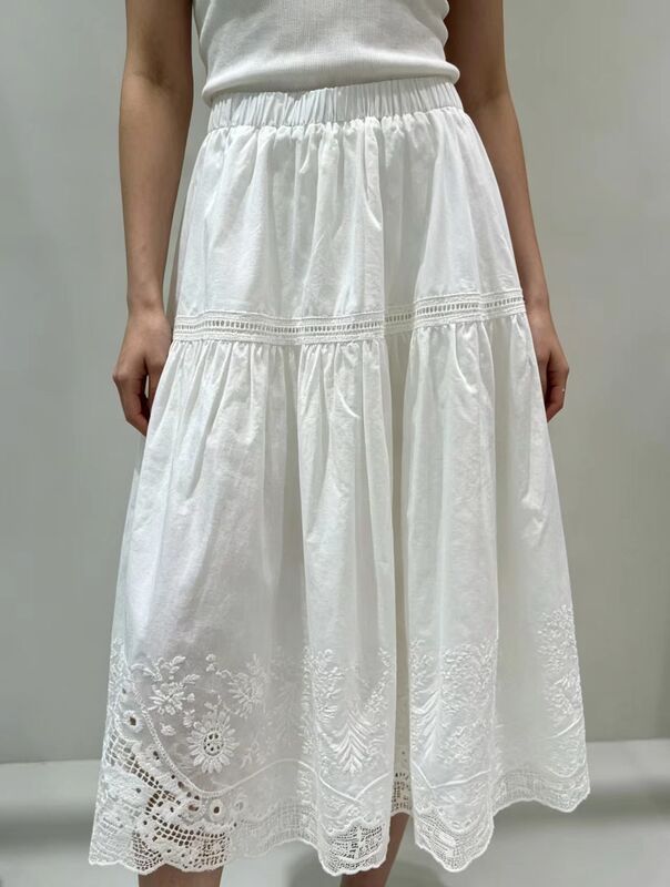 100% pure cotton seasonal popular breathable and moisture absorbing jacquard short skirt