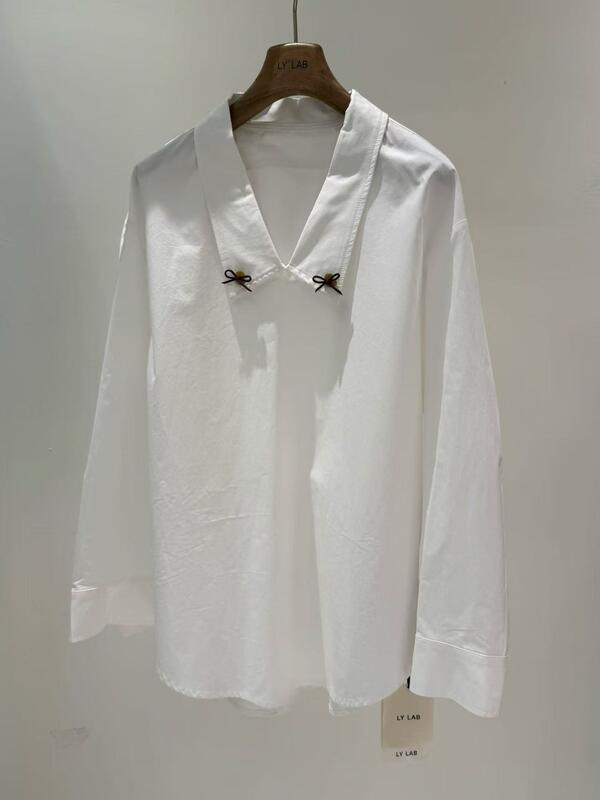100% pure cotton spring and summer fashionable lazy French bob shirt