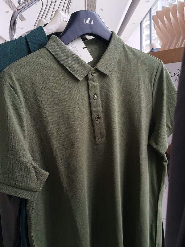 1002-2 Summer Hot Items 72% C28% Polyester Fiber Fashion Breathable Simple Polo Shirt