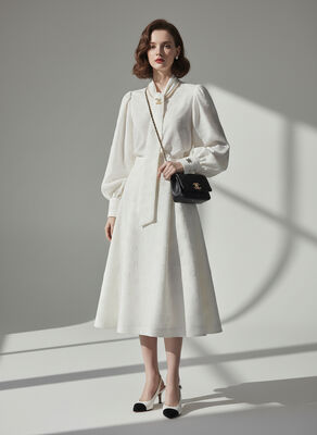 Spring And Autumn New Style 65% Polyester 35% Cotton Artistic Wave Dot Fringe Jacquard Fabric 152CM 148G/M ²